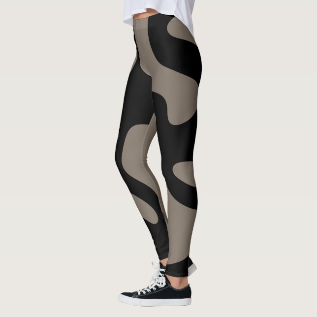 Avgränsande signaler: Abstrakt Black & Grått Leggings (Vänster)