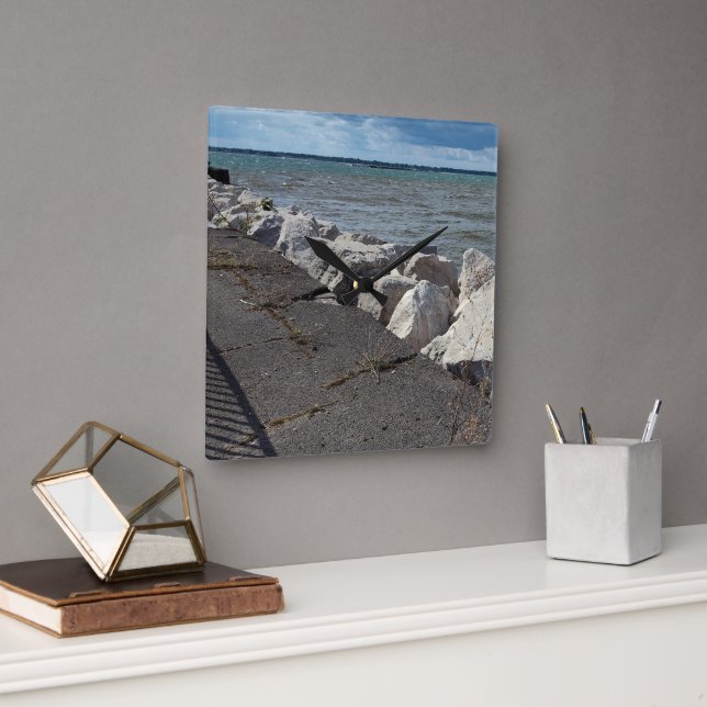 Avgränsning av Sjö Erie Färg Fyrkantig Klocka (Kontor)