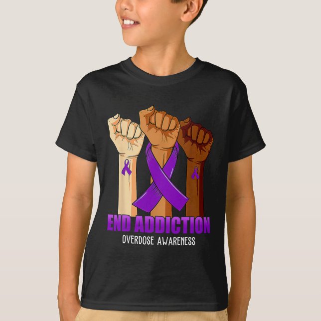 Avgränsning - överdosering - medvetenhet menyfliks t shirt (Framsida)