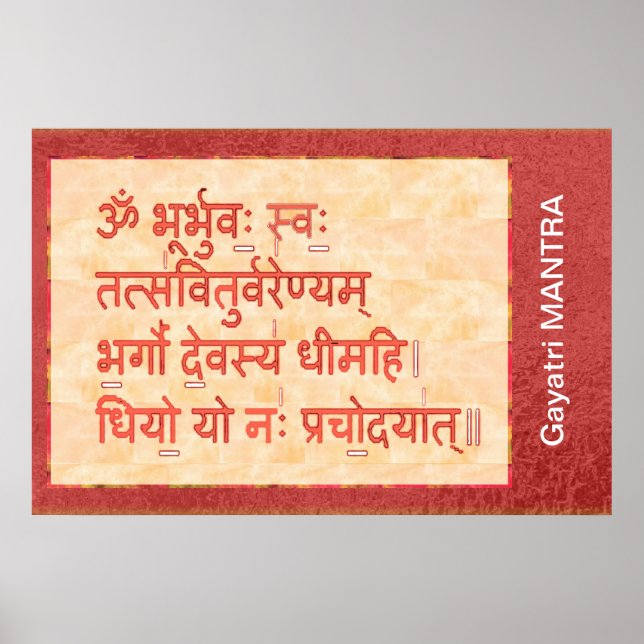 Avgränsning till GAYATRI Mantra Poster (Framsidan)