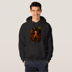 Avgrund Kraken – Glödande Steampunk-Bläckfisk-Hood Hoodie