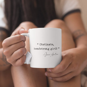 Avhållsam huvudstark flicka Jane Austen Kaffemugg