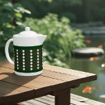 AVIAN ART DECO i DIAMOND MÖNSTER tekanna<br><div class="desc">Ett slående mönster av vårt snöströ uggla,  som finns i var och en av de fyra färg som ingår i samlingen - blått,  grönt,  rött,  gult. SOURCED ART: "Sneuwuil",  eller "Snowy uggla",  av Samuel Jessurun de Mesquita,  1927.</div>