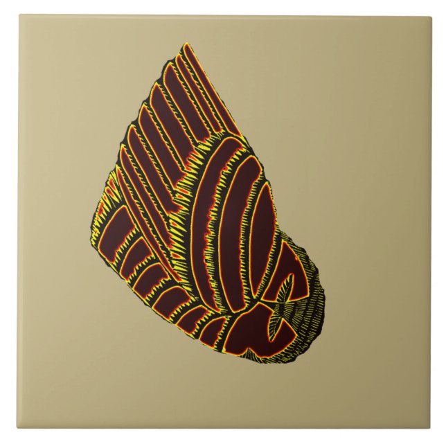 AVIAN ART DECO i GULTEN Kakelplatta (Framsidan)