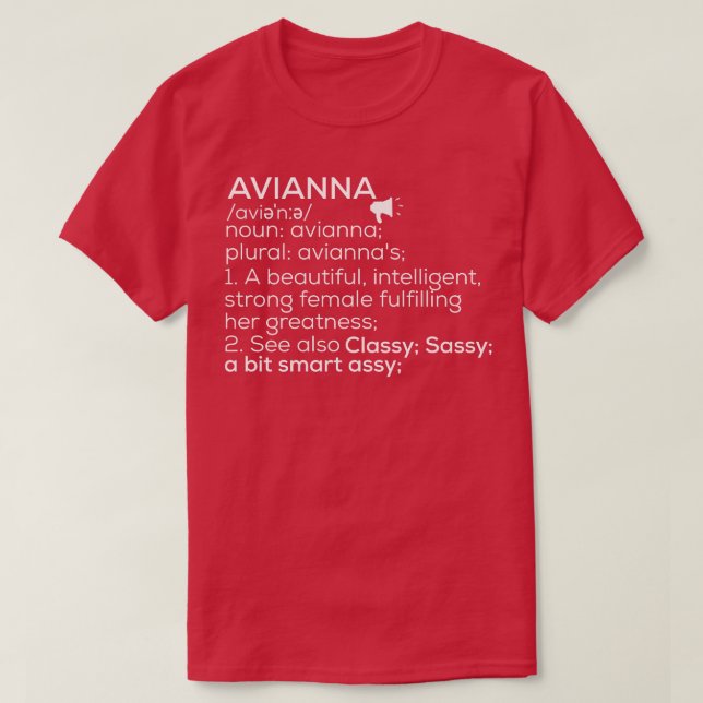 Avianna Namn Avianna Definition Avianna Female Nam T Shirt (Design framsida)