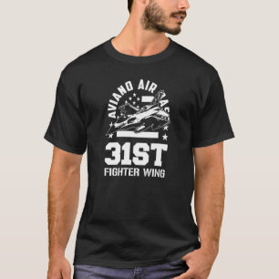 Aviano Luft Base 31a Fighter Vinge Italien Souveni T Shirt