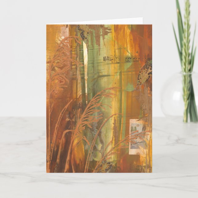 Aviarium för höst för hälsningkort: Sparrow Kort (Framsida)