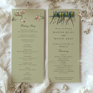 Aviary Bröllop Ceremony-programkort Inbjudningar