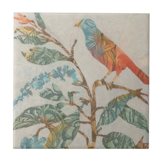 Aviary Collage II Kakelplatta (Framsidan)