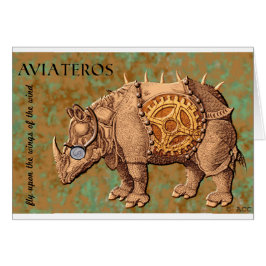 Aviateros (Aviator Rhinoceros) Hälsningskort