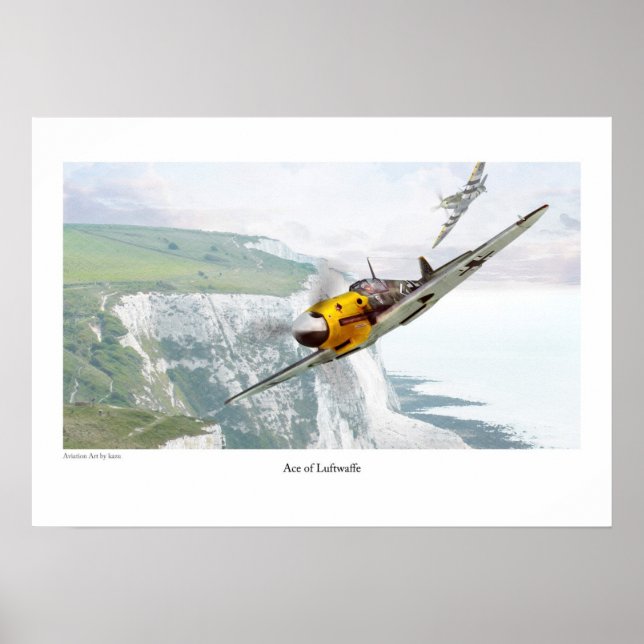 Aviation Artポスター"Messerschmitt Bf 109" Poster (Framsidan)