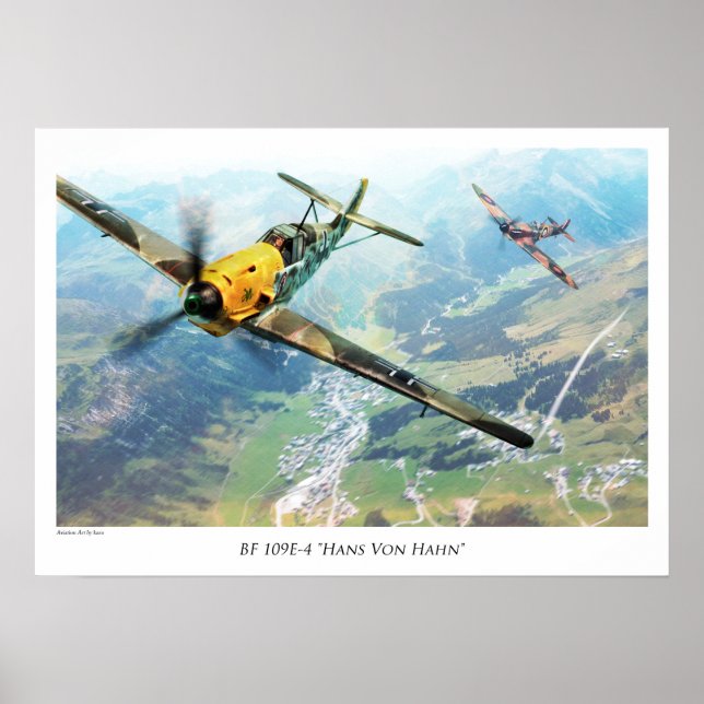 Aviation Artポスター"Messerschmitt Bf 109" Poster (Framsidan)