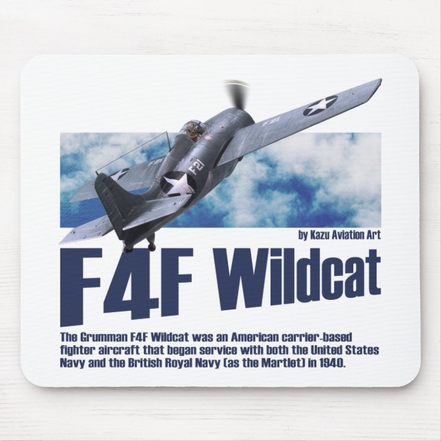 Aviation Art Mousepad "F4F Wildcat " Musmatta (Framsidan)