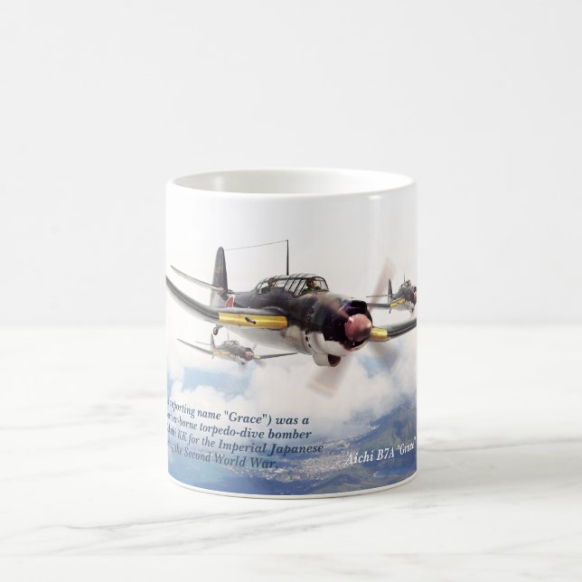 Aviation Art Mug "Aichi B7A"Grace"" Kaffemugg (Center)
