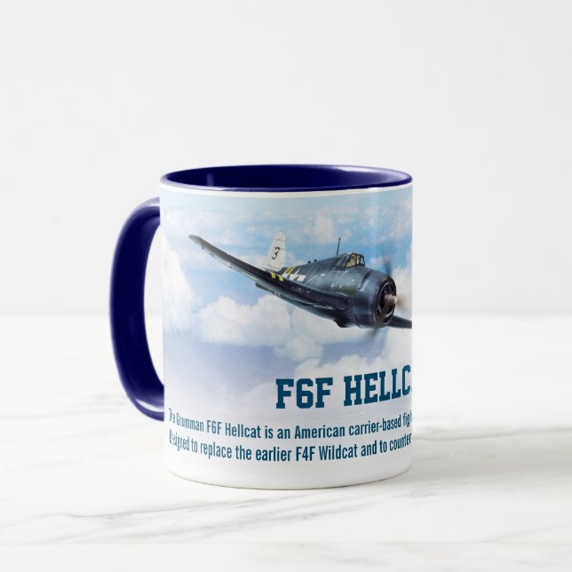 Aviation Art Mug "F6F Hellcat" Mugg (Framsida vänster)