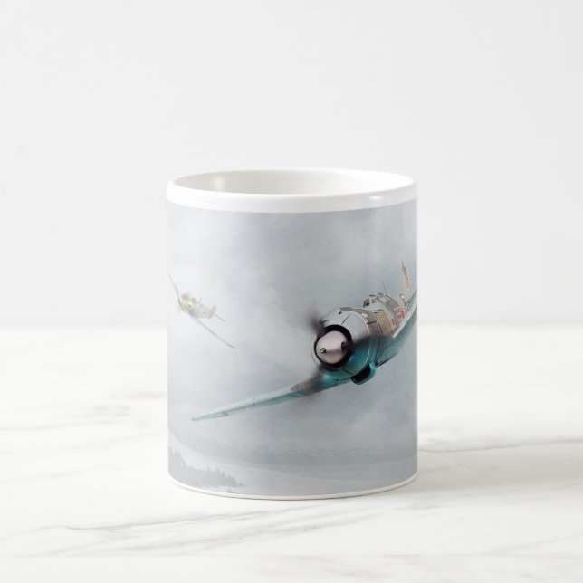 Aviation art mug "Lavochkin La-5" Kaffemugg (Center)