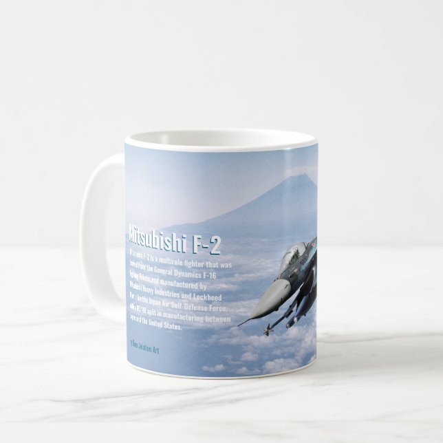 Aviation Art Mug "Mitsubishi F-2" Kaffemugg (Framsida vänster)