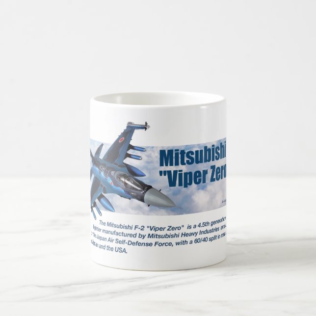 Aviation Art mug "Mitsubishi F-2 Viper Zero" Kaffemugg (Center)