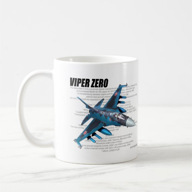 Aviation Art mug "Mitsubishi F-2 Viper Zero" Kaffemugg (Vänster)