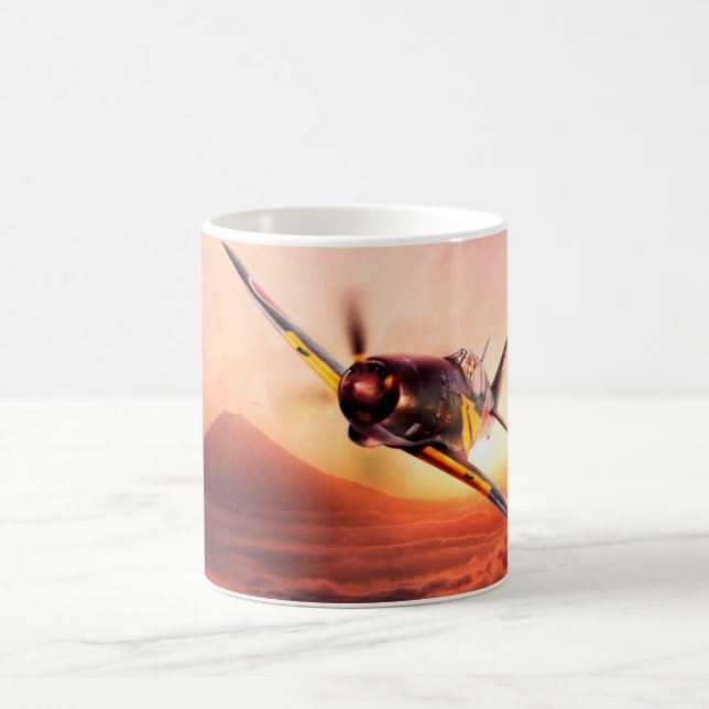 Aviation Art Mug "Mitsubishi J2M 雷電 Jack" Kaffemugg (Center)