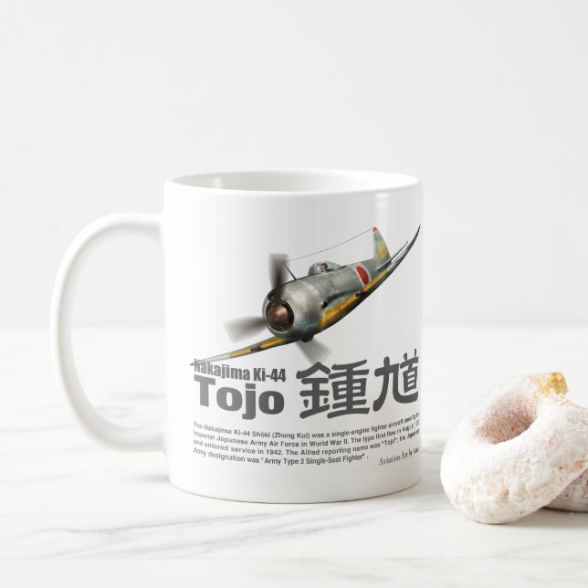 Aviation Art mug "Nakajima Ki-44 Tojo" Kaffemugg (Med munk)
