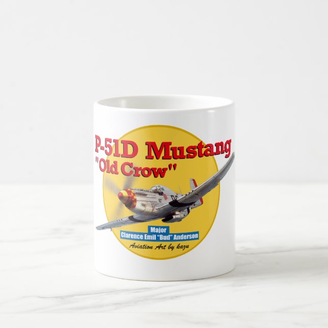 Aviation Art Mug "North American P-51 Mustang" Kaffemugg (Center)