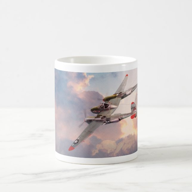 Aviation Art mug "P-38 Lightning" Kaffemugg (Center)