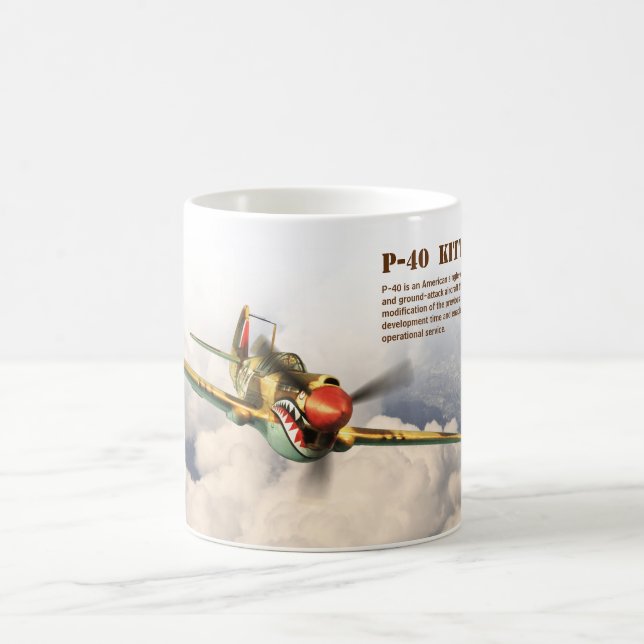 Aviation Art Mug "P-40  Kittyhawk" Kaffemugg (Center)
