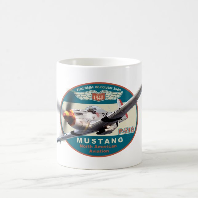 Aviation Art Mug "P-51 Mustang" Kaffemugg (Center)