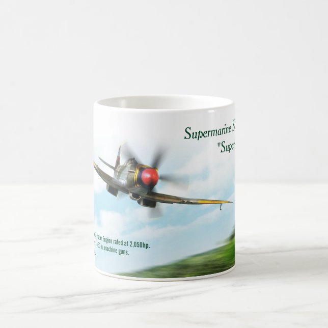 Aviation Art Mug "Supermarine Spitfire Mk. XVIII" Kaffemugg (Center)