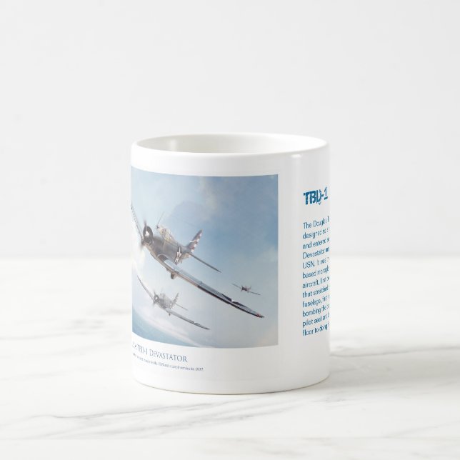 Aviation art mug "TBD-1 Devastator" Kaffemugg (Center)