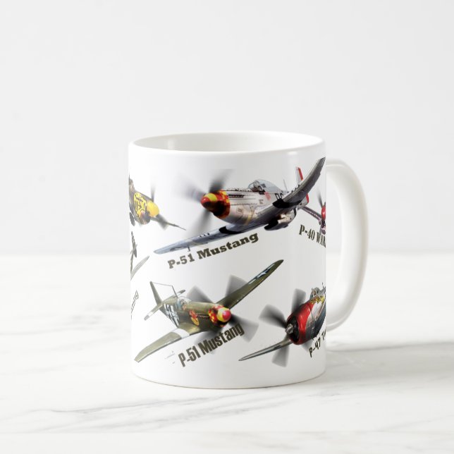 Aviation Art mug "U.S.ARMY warplane of WWII" Kaffemugg (Framsida höger)