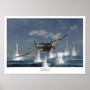 Aviation Art Poster "中 B6N 天 Jill".