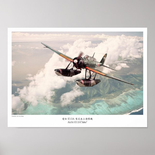 Aviation Art Poster "零 式 水 上 偵 機 Aichi E13A "Jake" (Framsidan)