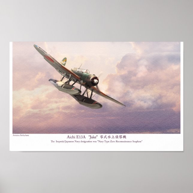 Aviation Art Poster "Aichi E13A "Jake"” (Framsidan)