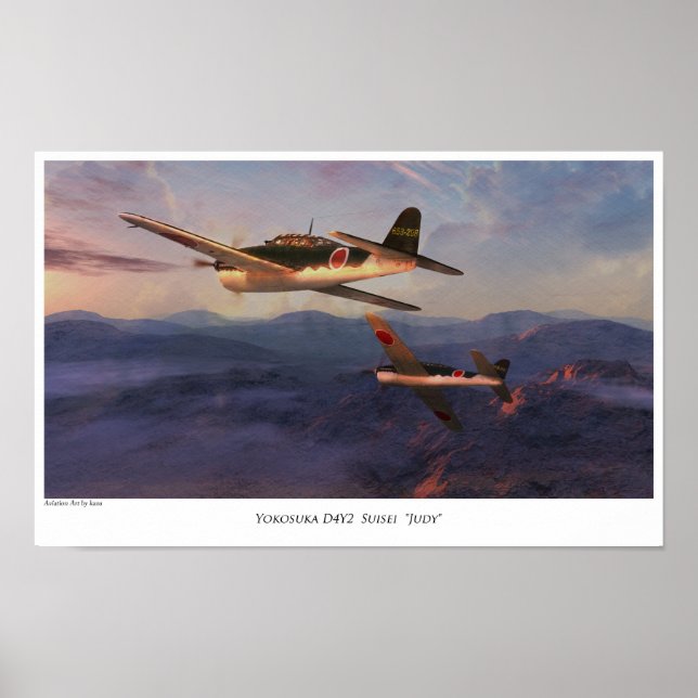 Aviation Art Poster " D4Y2 Suisei"Judy"" (Framsidan)