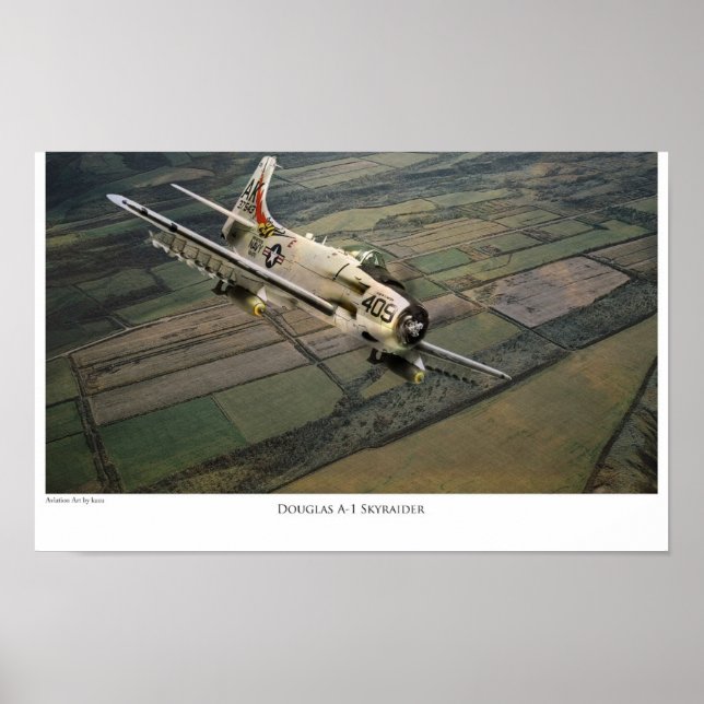 Aviation Art Poster "Douglas A-1 Skyraider" (Framsidan)