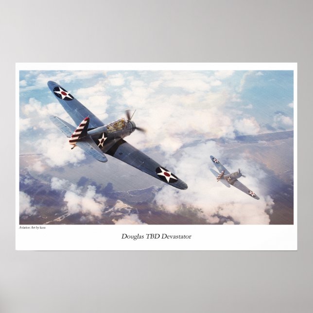 Aviation Art Poster "Douglas TBD Devastator" (Framsidan)