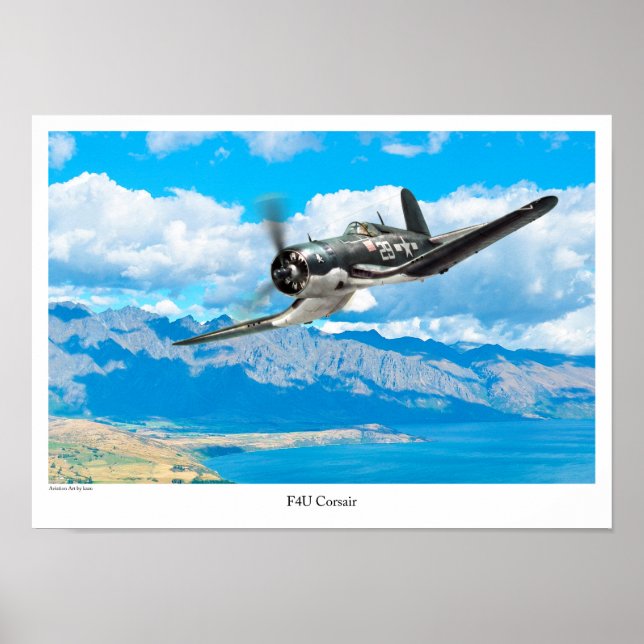 Aviation Art Poster "F4U Corsair" (Framsidan)