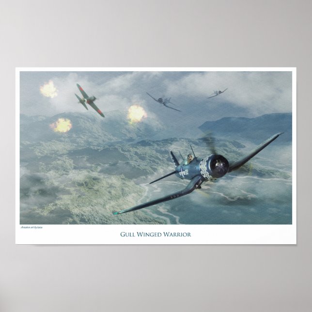 Aviation Art Poster "F4U Corsair" (Framsidan)