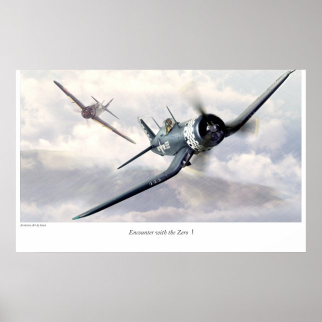 Aviation Art Poster "F4U Corsair" (Framsidan)