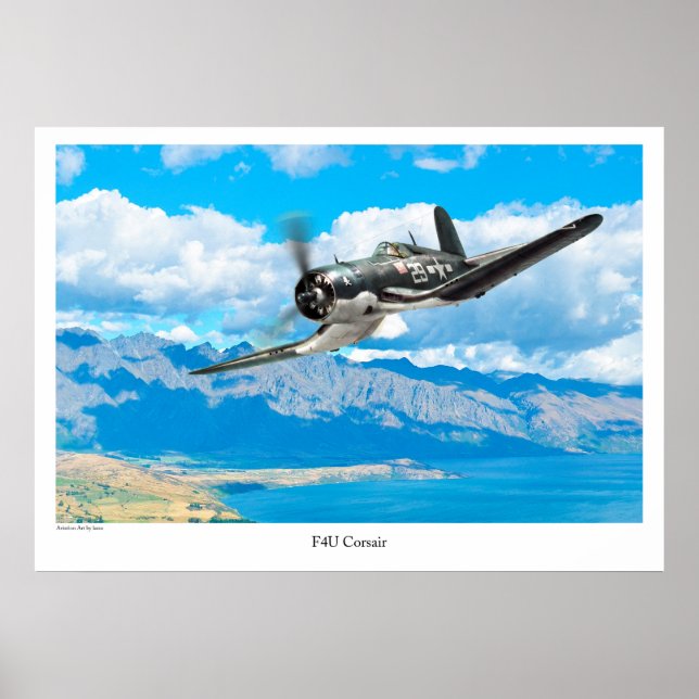 Aviation Art Poster "F4U Corsair" (Framsidan)