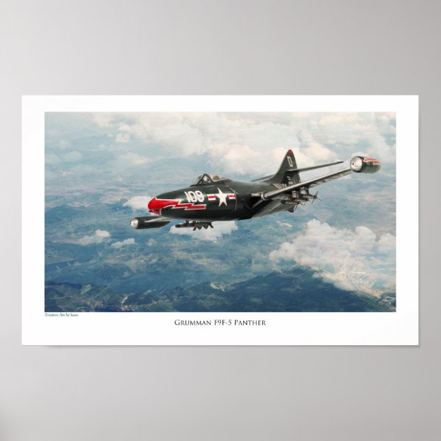 Aviation Art Poster "F9F Panther" (Framsidan)