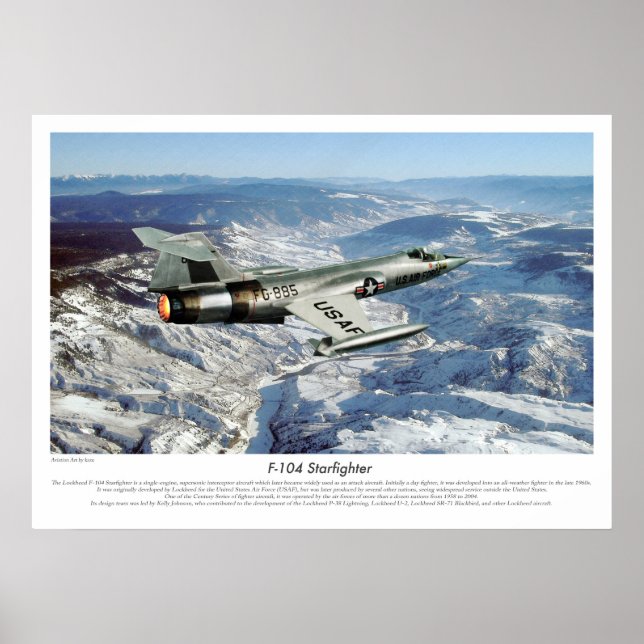 Aviation Art Poster "F-104 Starfighter" (Framsidan)