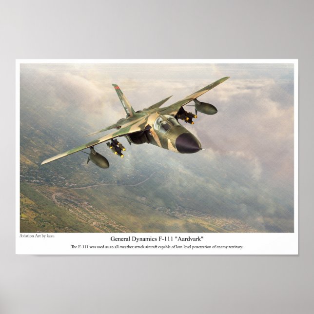 Aviation Art Poster " F-111 Aardvark" (Framsidan)