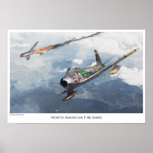 Aviation Art Poster "F-86 Saber" (Framsidan)