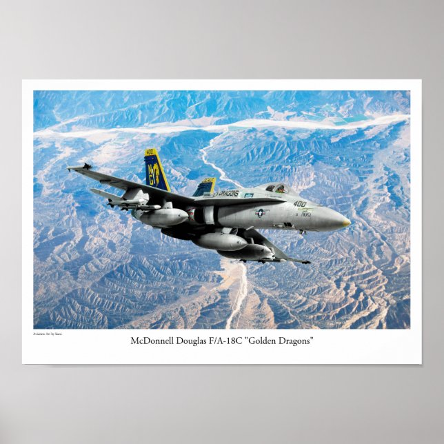 Aviation Art Poster "F/A-18 Hornet" (Framsidan)