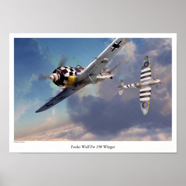 Aviation Art Poster "Focke-Wulf Fw 190" (Framsidan)