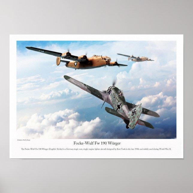 Aviation Art Poster "Focke-Wulf Fw 190" (Framsidan)