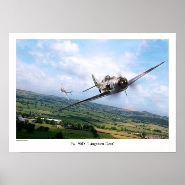 Aviation Art Poster "Focke-Wulf Fw 190D" (Framsidan)
